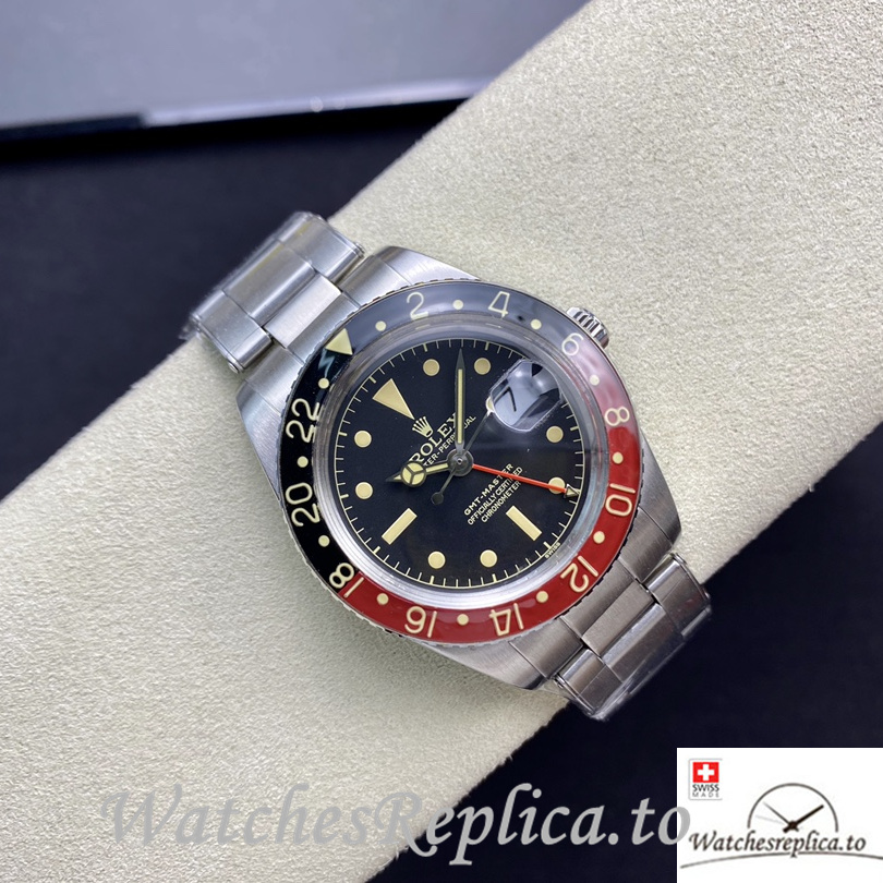 Swiss Rolex GMT Master 16710 Replica Stainless steel strap 40MM - WatchesReplica.is