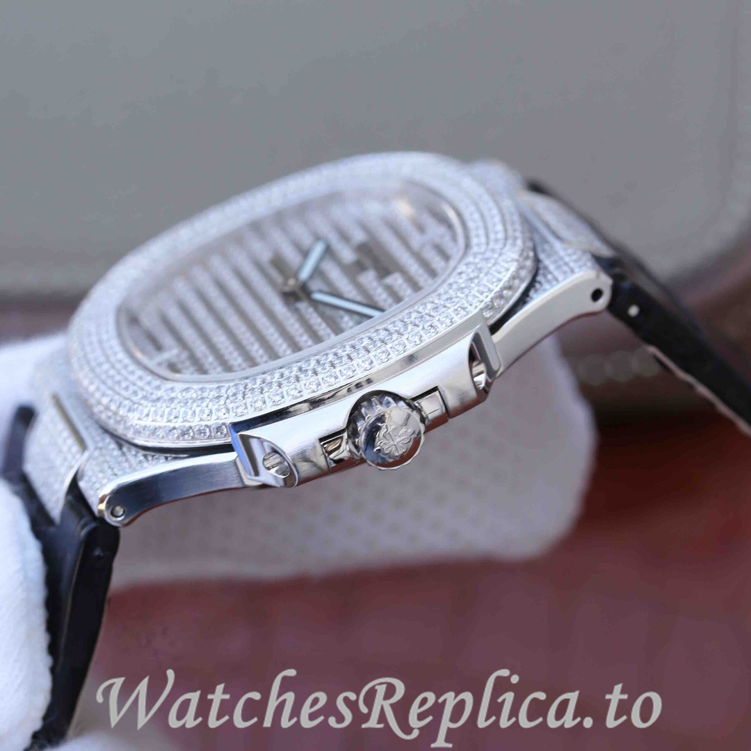 Patek Philippe Replica Nautilus Leather strap 40MM - WatchesReplica.is