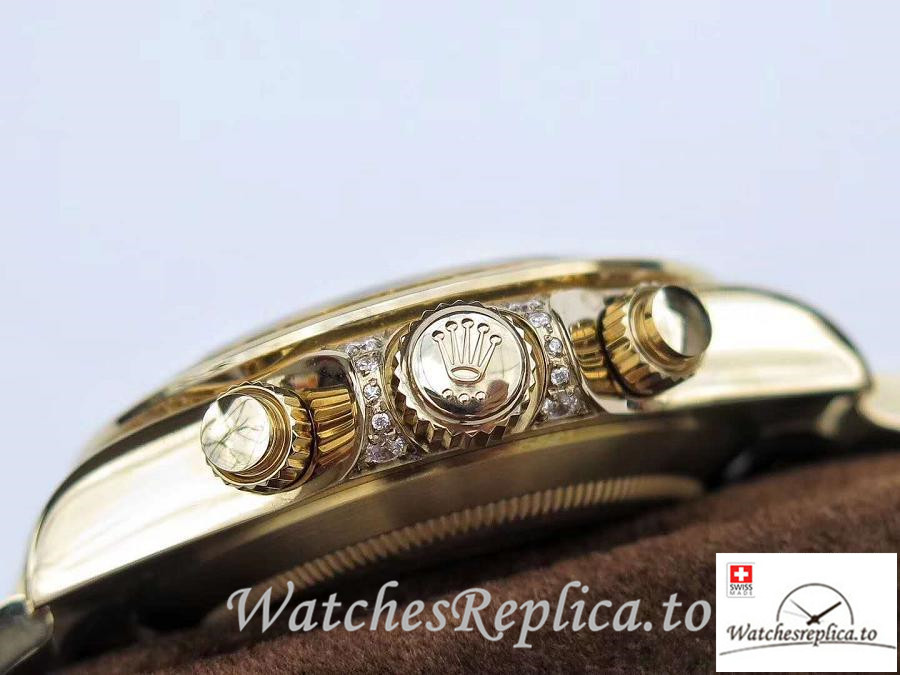 Swiss Rolex Daytona Cosmograph Rainbow Replica 116589 Gold Strap 40MM - WatchesReplica.is