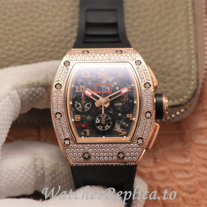 Richard Mille Replica RM011 Rubber strap 50MM - WatchesReplica.is