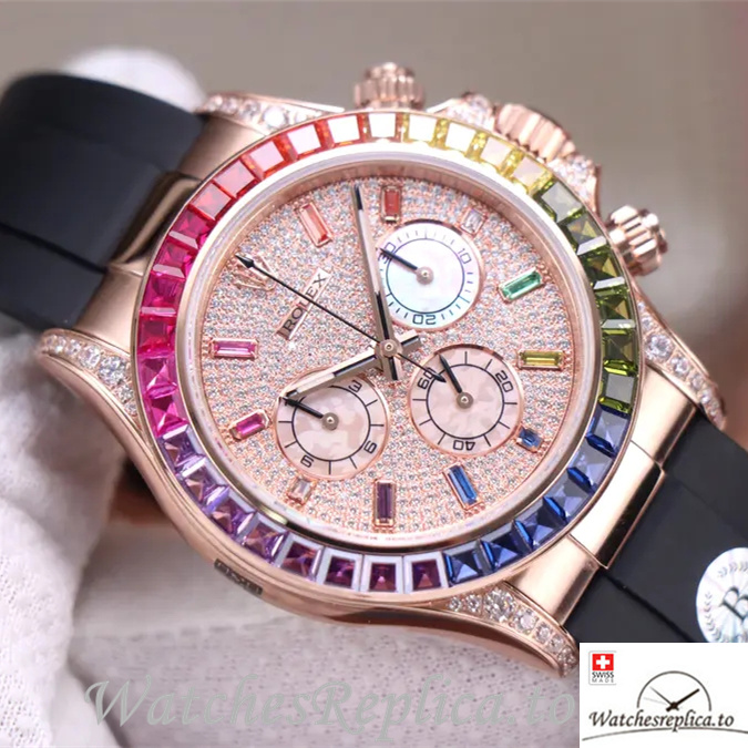 Swiss Rolex Daytona Replica 116595RBOW Rubber strap 40MM - WatchesReplica.is