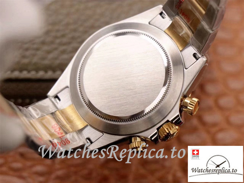 Swiss Rolex Daytona Cosmograph Replica M116503-0001 Silver And Gold Strap 40MM - WatchesReplica.is