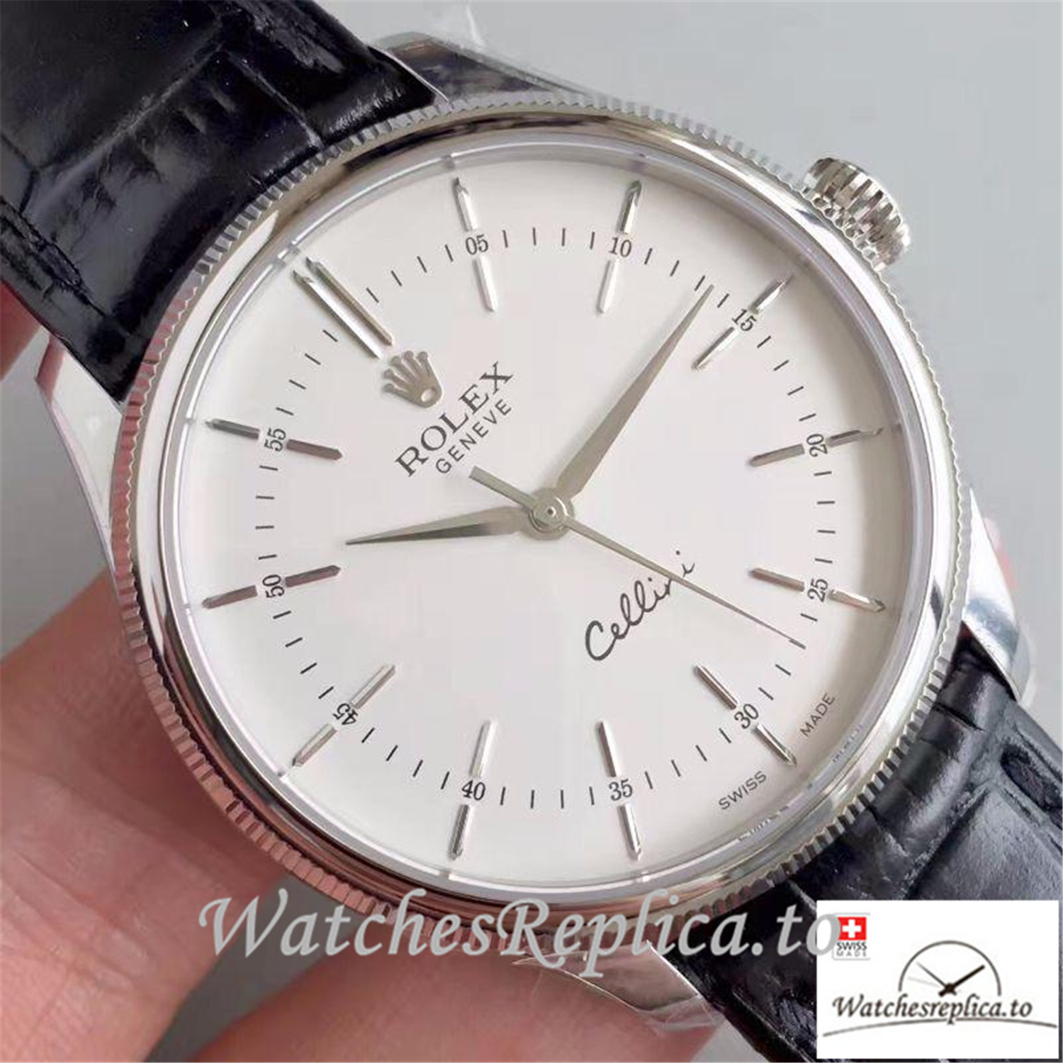 Swiss Rolex Cellini Replica 50509 White Dial 39MM - WatchesReplica.is