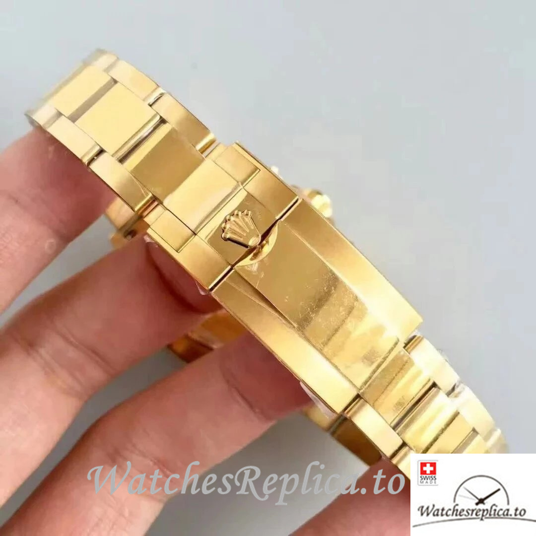 Swiss Rolex Daytona Replica 116508 Yellow Gold strap 40MM - WatchesReplica.is
