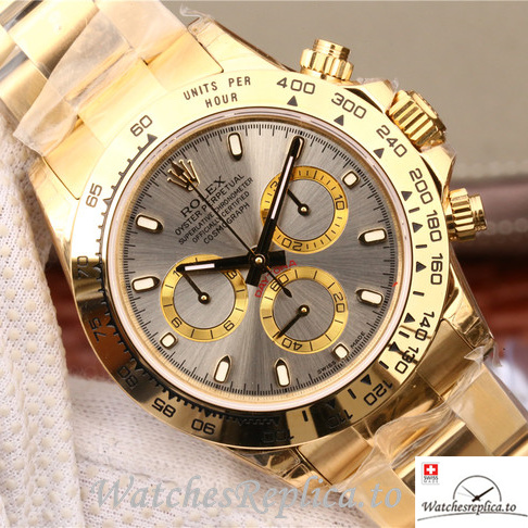 Swiss Rolex Daytona 116508 Yellow Gold strap 40MM - WatchesReplica.is