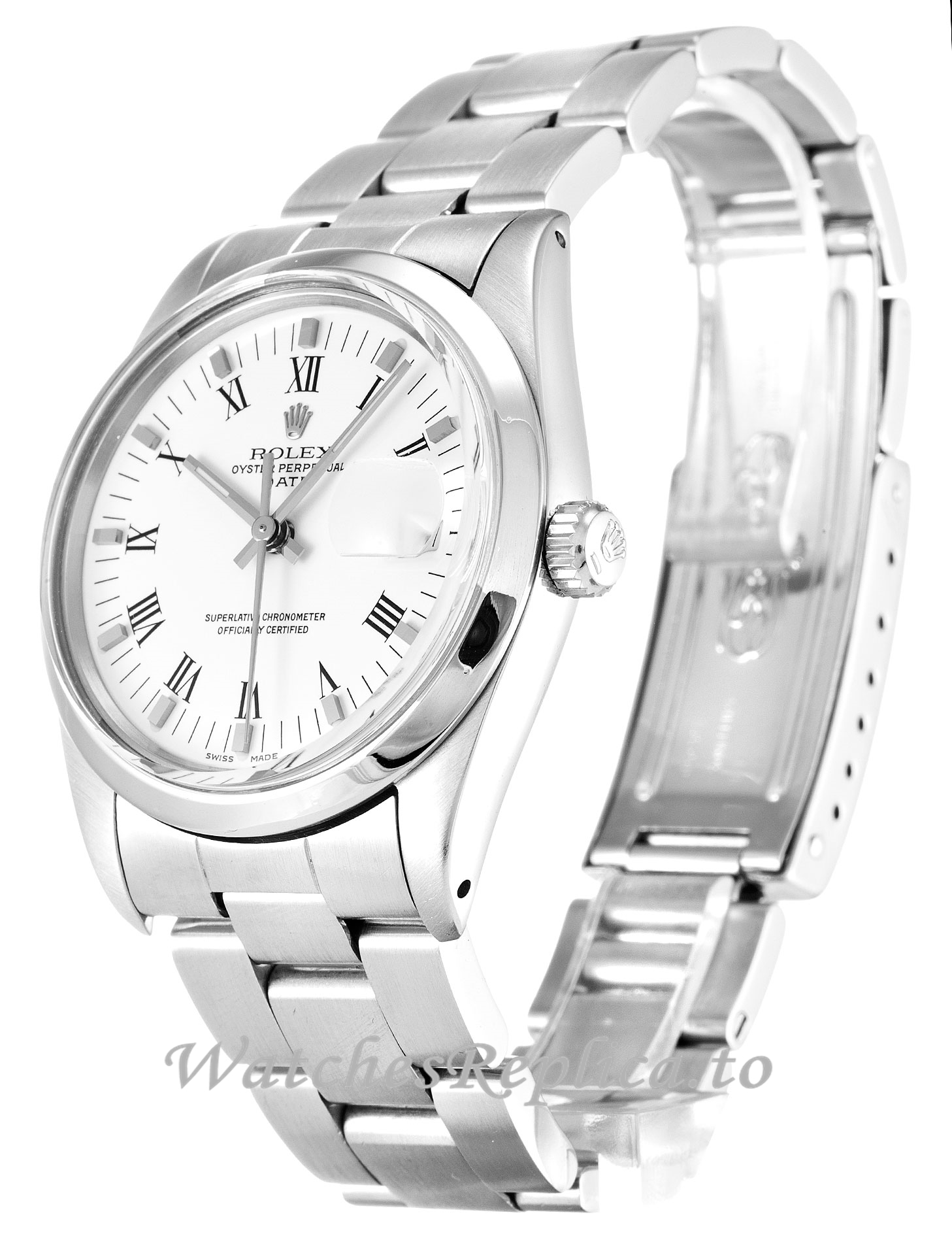 Rolex Oyster Perpetual Date White Dial 15000-34 MM - WatchesReplica.is