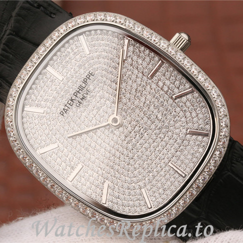 Patek Philippe Replica Golden Ellipse Leather strap 39.5MM - WatchesReplica.is