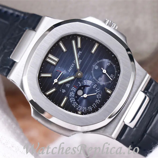 Patek Philippe Replica Nautilus 5712 Leather strap 40MM - WatchesReplica.is
