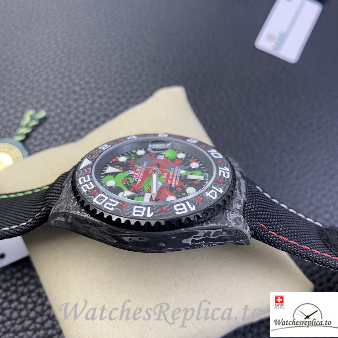 Swiss Rolex GMT Master Electro Carbon Carbon fiber strap 40MM - WatchesReplica.is