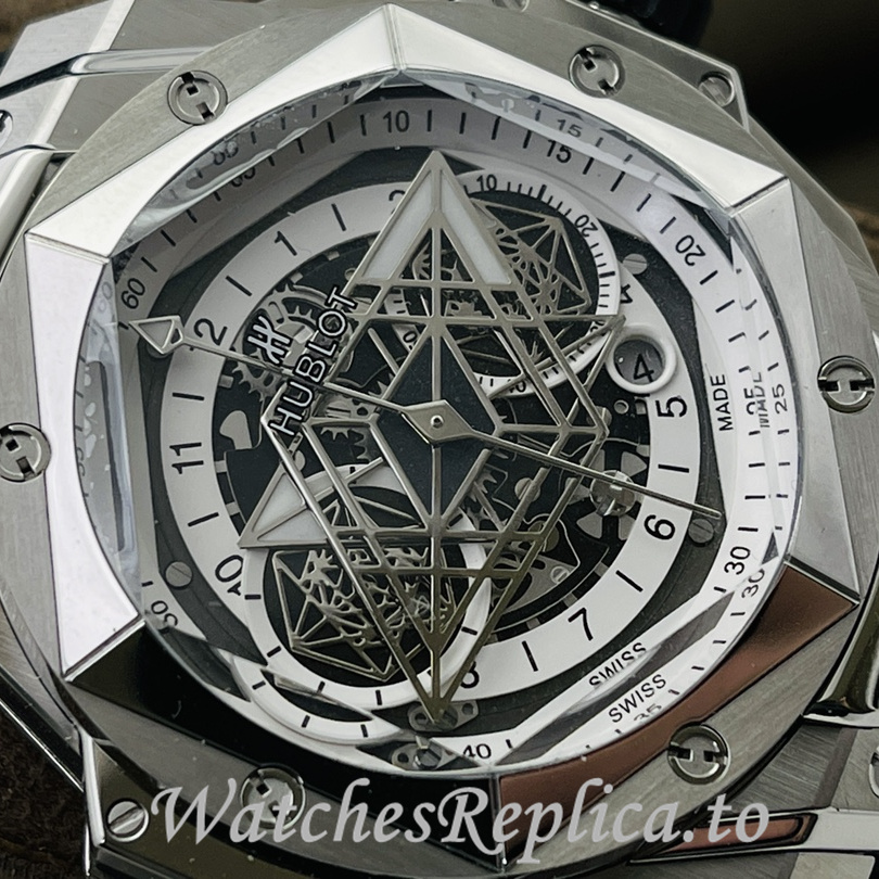 Hublot Replica Big Bang Sang Bleu II Rubber strap 45MM - WatchesReplica.is