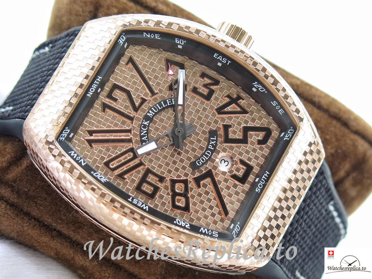 Swiss Franck Muller Vanguard Replica V45 Black Strap 44 MM × 53.7 MM - WatchesReplica.is