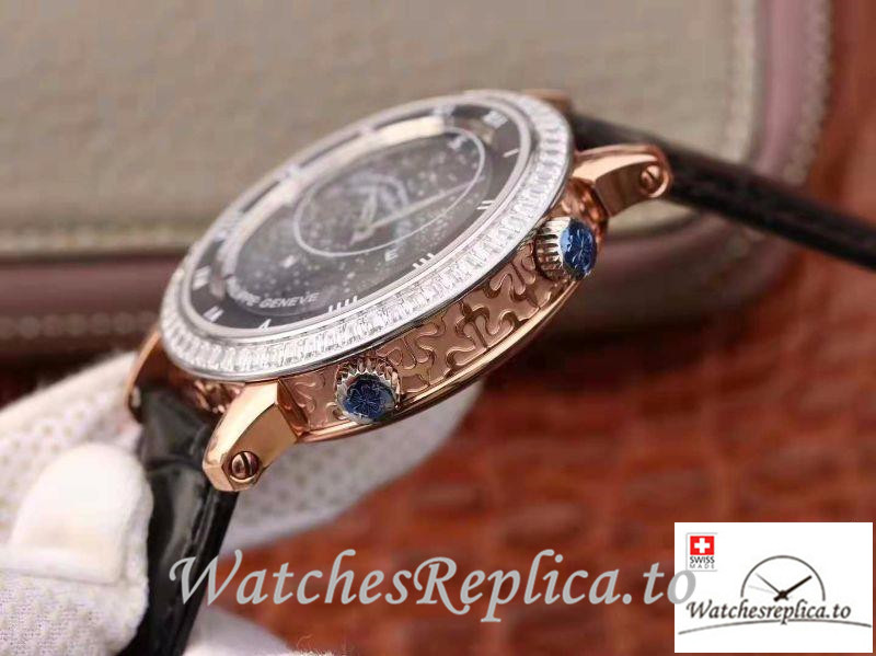 Swiss Patek Philippe Grand Complications Sky Moon Celestial Replica 5102PR Black Strap 43MM - WatchesReplica.is