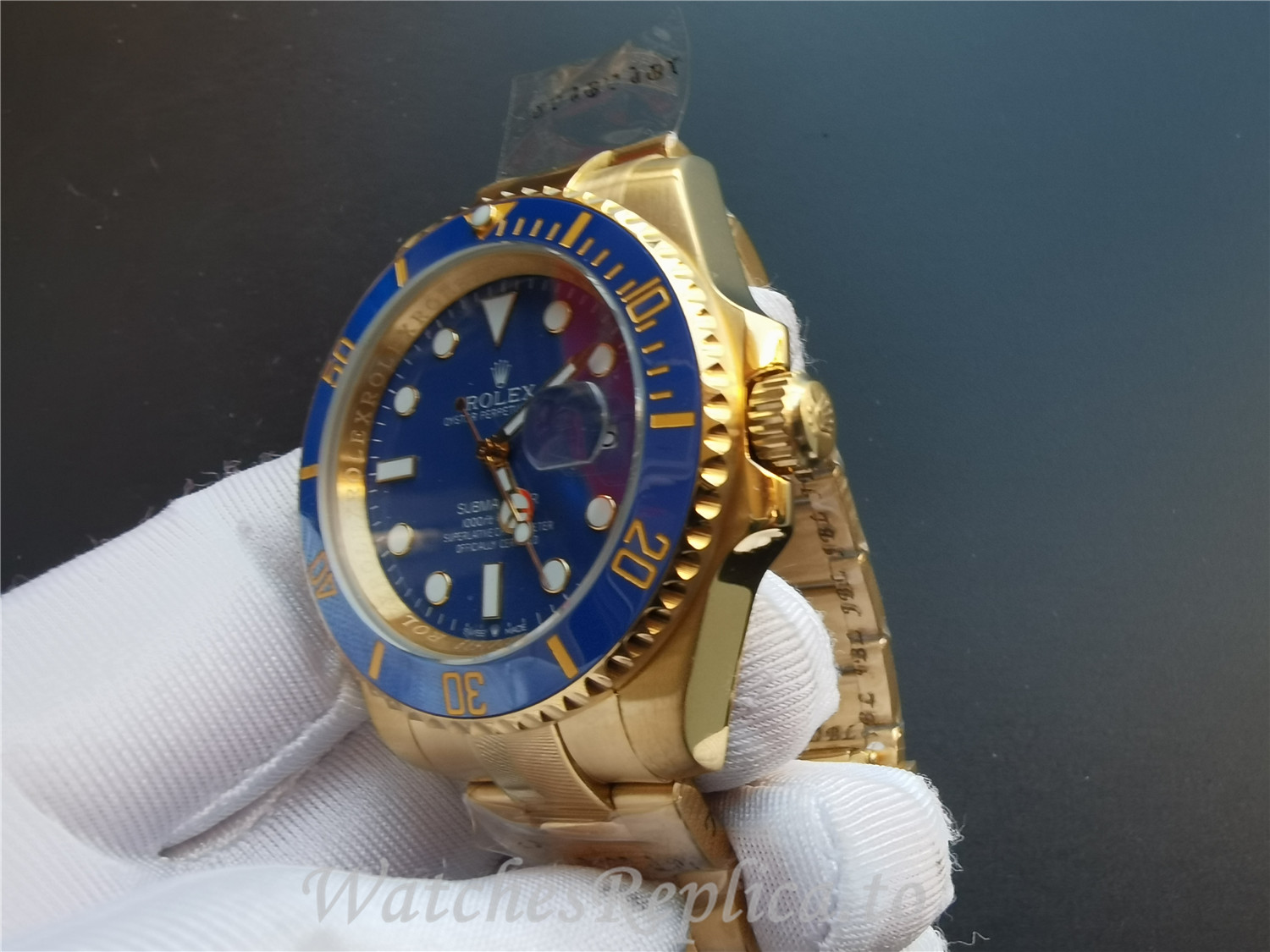 Swiss Rolex Submariner Date Replica 116618LB Gold Strap 40MM - WatchesReplica.is