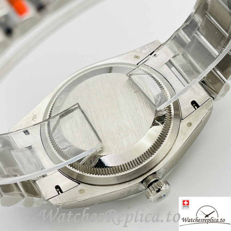 Swiss Rolex Day Date Replica Stainless steel and Diamonds strap 36MM Diamonds Dial - WatchesReplica.is