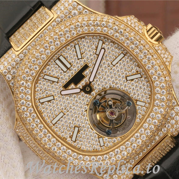 Patek Philippe Replica Nautilus Leather strap 40MM - WatchesReplica.is