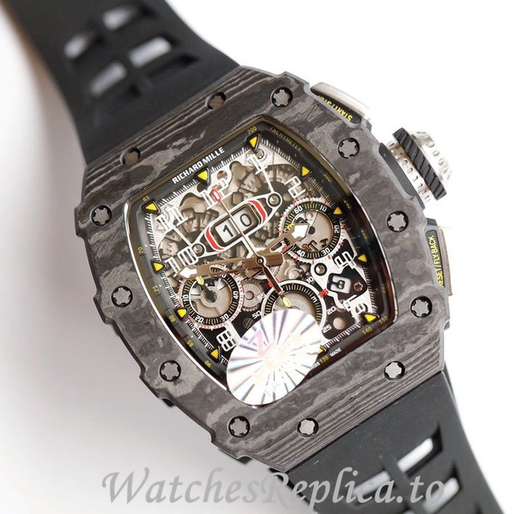 Richard Mille Replica RM011 Rubber strap 50MM - WatchesReplica.is