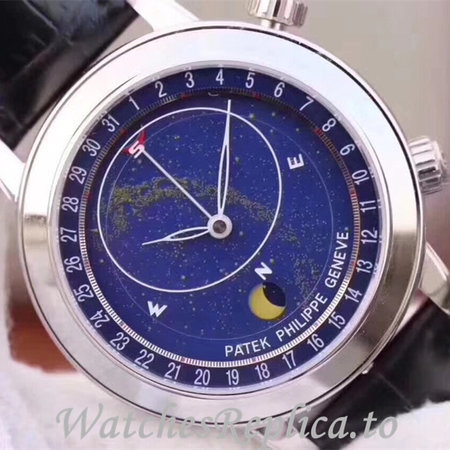 Patek Philippe Replica Complications 6102 Leather strap 44MM - WatchesReplica.is