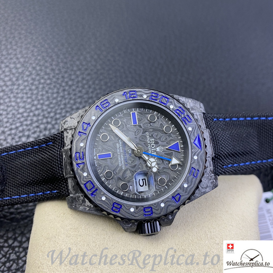 Swiss Rolex GMT Master Electro Carbon Carbon fiber strap 40MM - WatchesReplica.is