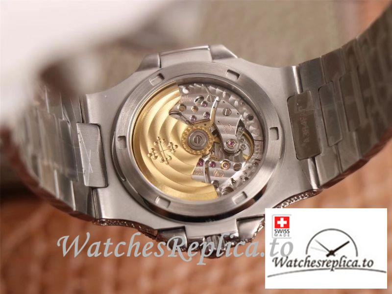 Swiss Patek Philippe Nautilus Replica 5719-10G Diamonds Bezel 40MM - WatchesReplica.is