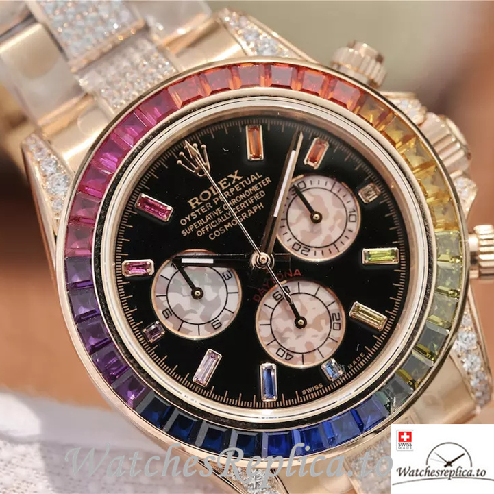 Swiss Rolex Daytona Replica 116595RBOW Rose Gold strap 40MM - WatchesReplica.is