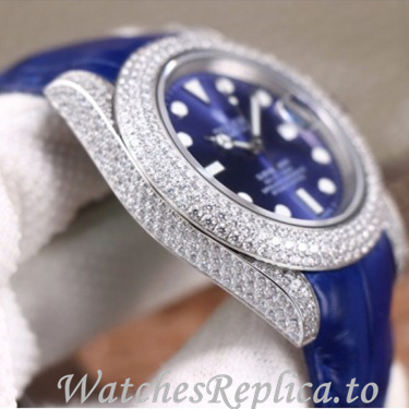 Swiss Rolex Submariner Replica Leather strap 40MM - WatchesReplica.is
