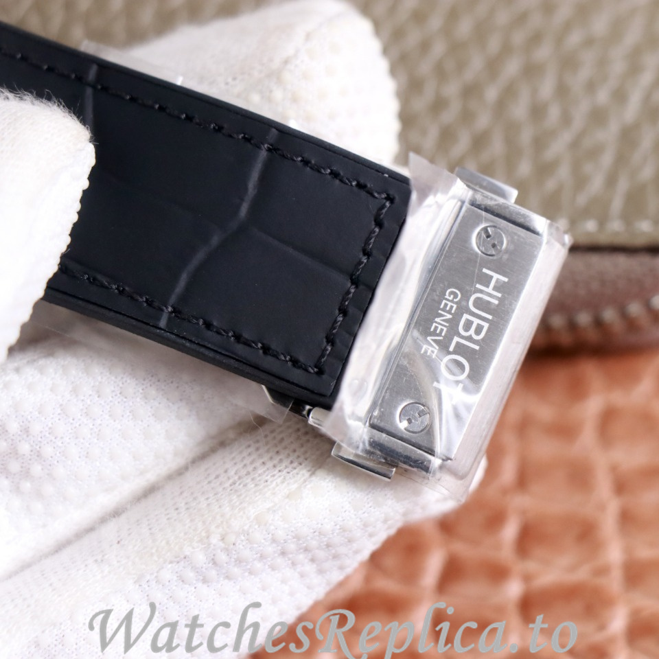 Hublot Replica Full drill series Leather strap 45MM - WatchesReplica.is
