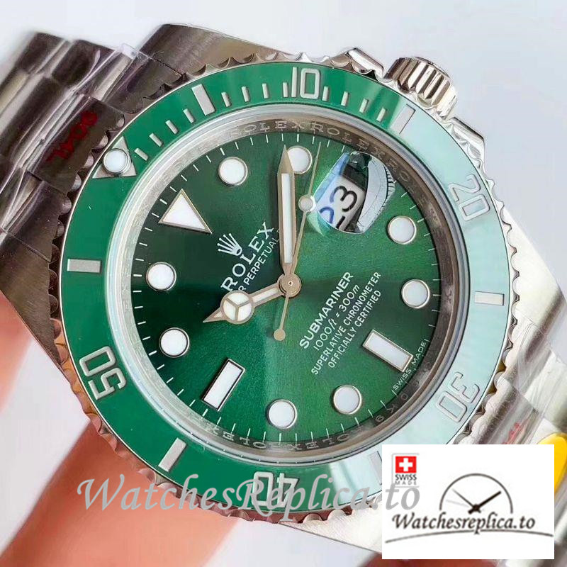Swiss Rolex Submariner Replica 116610LV Green Bezel 40MM - WatchesReplica.is