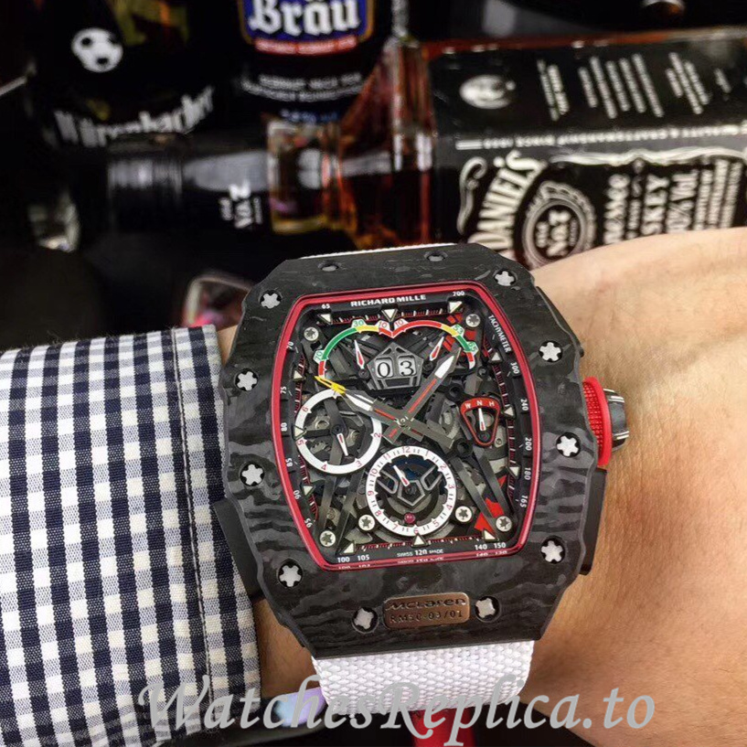 Richard Mille Replica RM011 Canvas strap 50MM - WatchesReplica.is