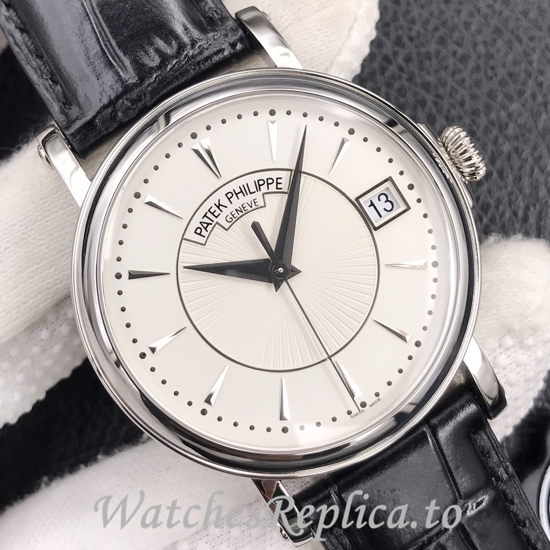 Patek Philippe Replica Calatrava 5153 Leather strap 38MM - WatchesReplica.is