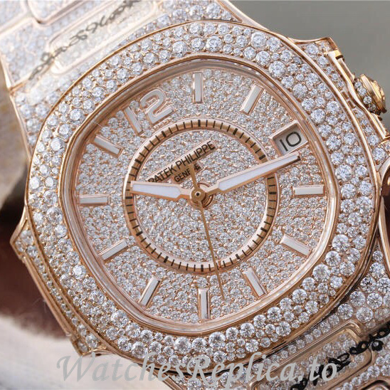 Patek Philippe Replica Nautilus 7021 White Gold strap 37MM - WatchesReplica.is