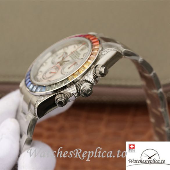 Swiss Rolex Daytona Replica 116598RBOW Stainless steel strap 40MM - WatchesReplica.is