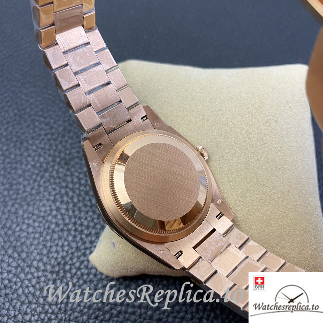 Swiss Rolex Datejust Replica 126233 Rose Gold strap 36MM - WatchesReplica.is
