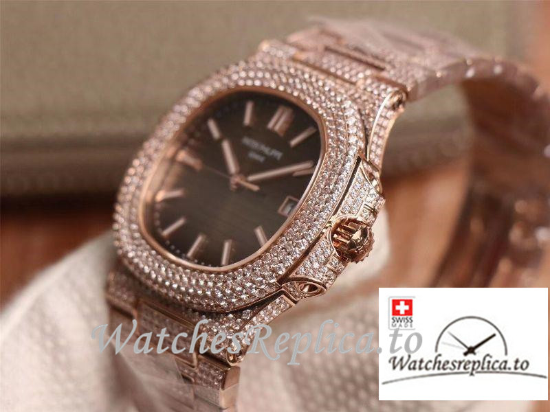 Swiss Patek Philippe Nautilus Replica 5711-1R Diamonds Bezel 40MM - WatchesReplica.is