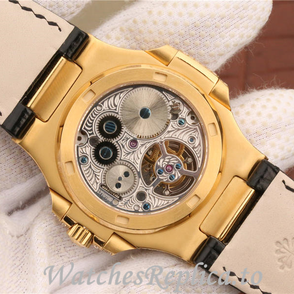 Patek Philippe Replica Nautilus Leather strap 40MM - WatchesReplica.is