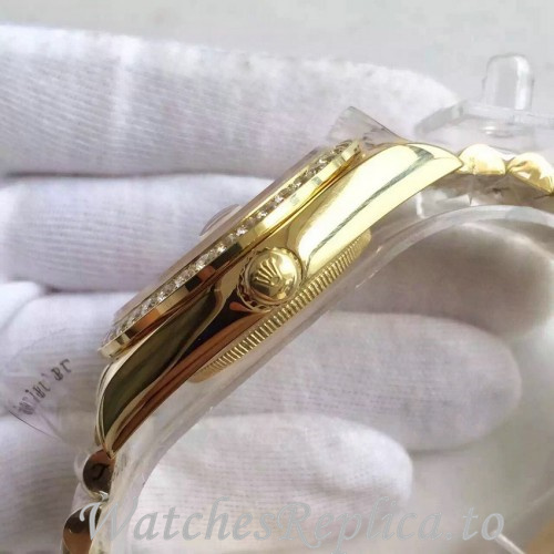 Swiss Rolex Day Date Replica 228348 Yellow Gold strap 40MM - WatchesReplica.is