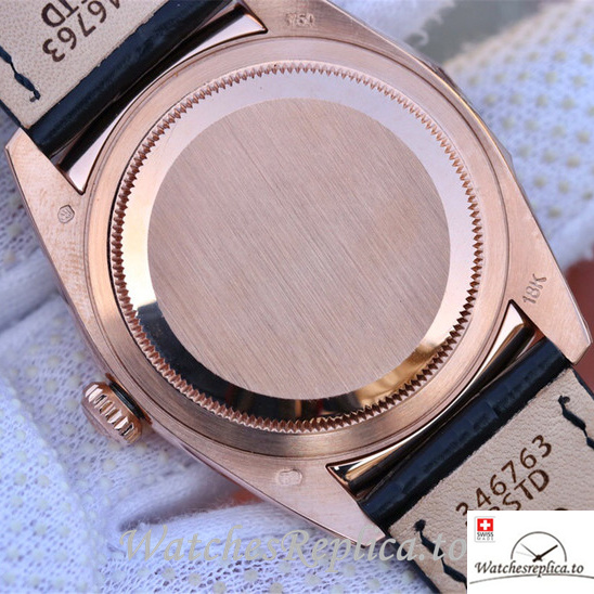 Swiss Rolex Day-Date Replica 118135 Leather strap 36MM - WatchesReplica.is