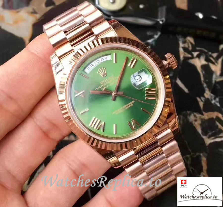 Swiss Rolex Day Date Replica 228235 002 Roman Markers 40MM - WatchesReplica.is