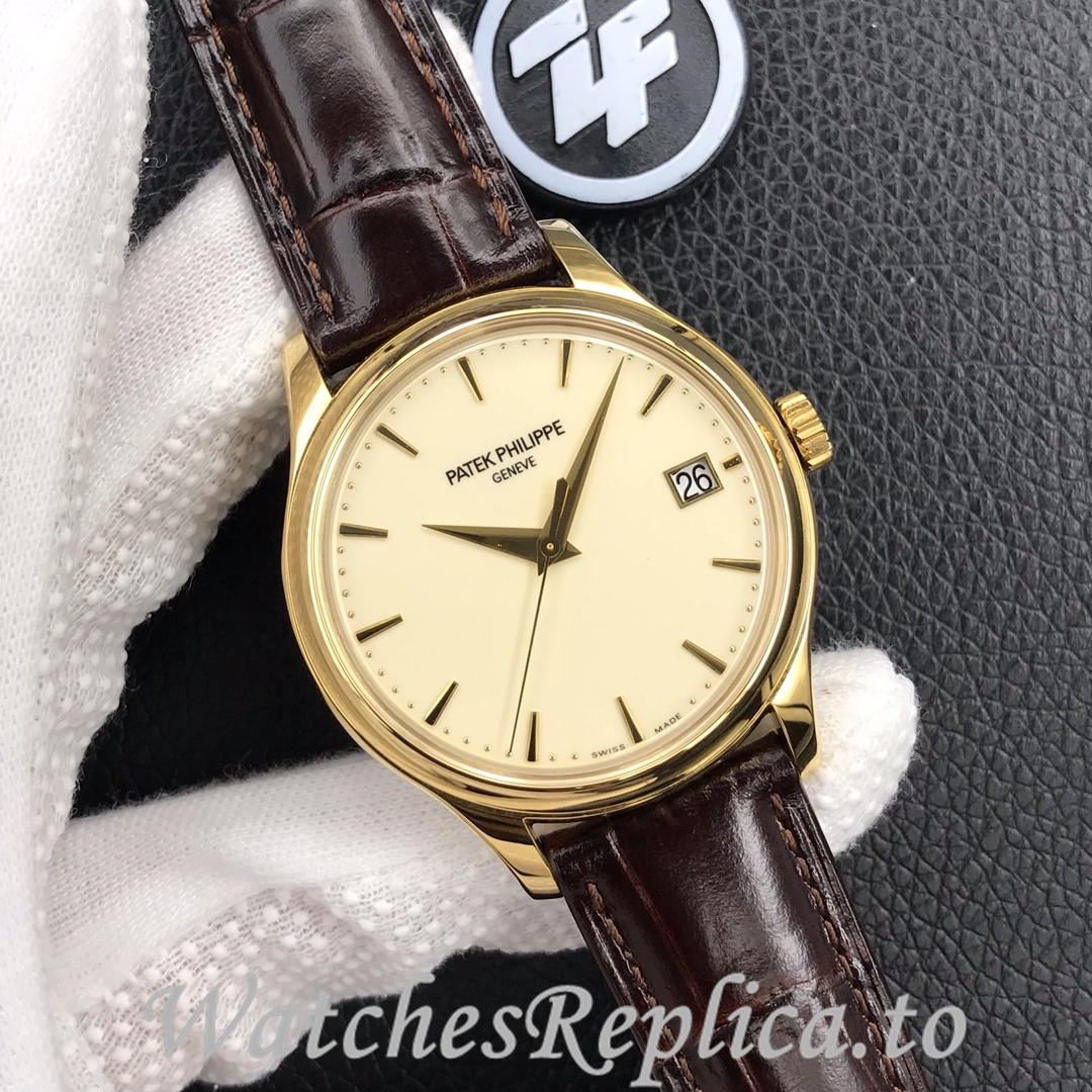 Patek Philippe Replica Calatrava 5227 Leather strap 39MM - WatchesReplica.is