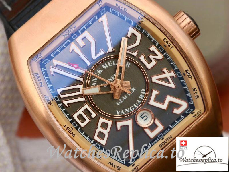 Swiss Franck Muller Vanguard Replica V45-01 Black Strap 45MM - WatchesReplica.is