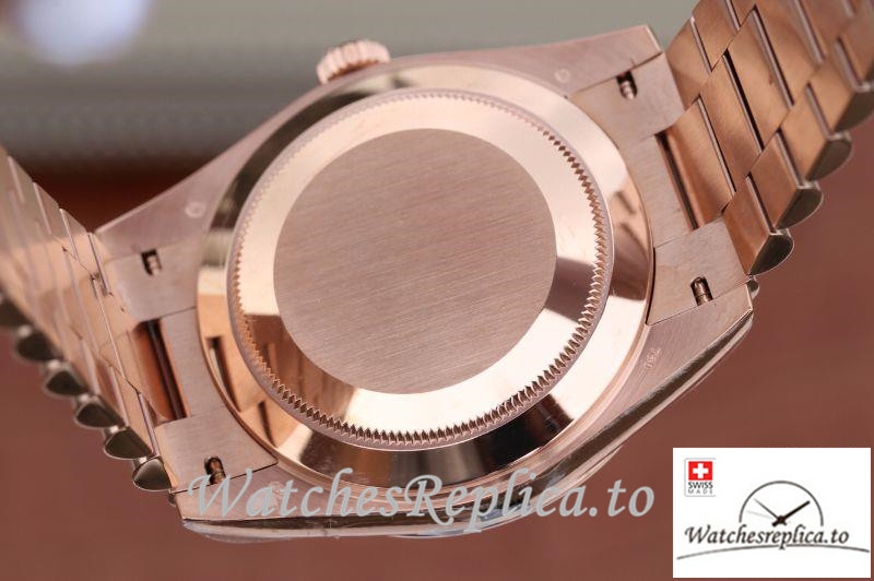 Swiss Rolex Day Date II Replica 228235 003 Rose Gold Strap 40MM - WatchesReplica.is