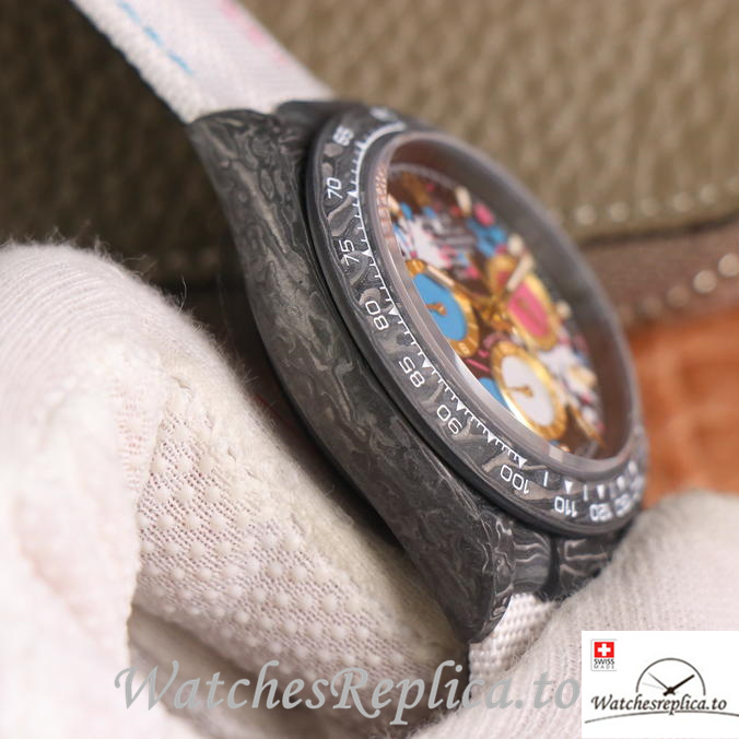 Swiss Rolex Daytona Replica Canvas strap 40MM - WatchesReplica.is