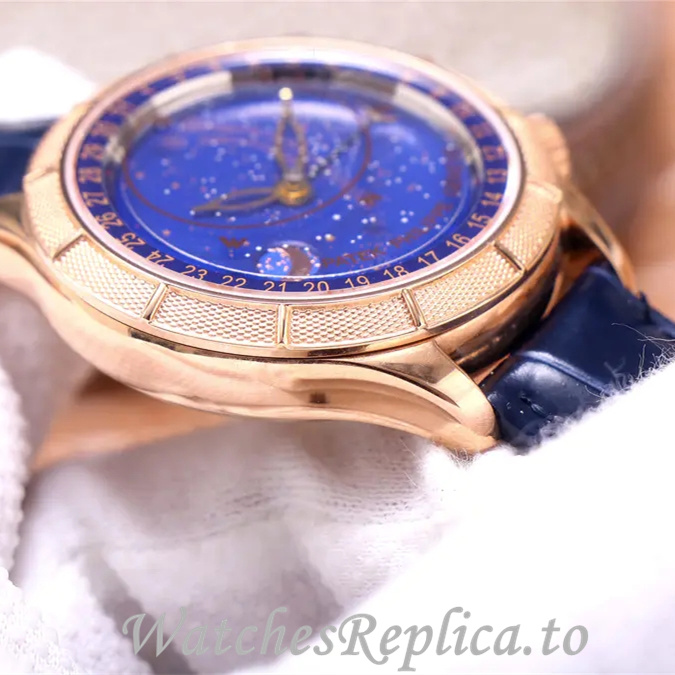 Patek Philippe Replica Complications Leather strap 42MM - WatchesReplica.is