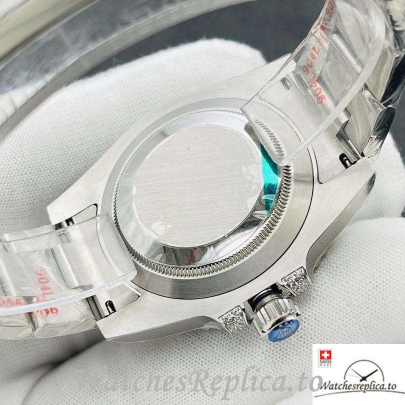 Swiss Rolex Submariner Replica Stainless steel strap 40MM Blue Dial Diamonds - WatchesReplica.is