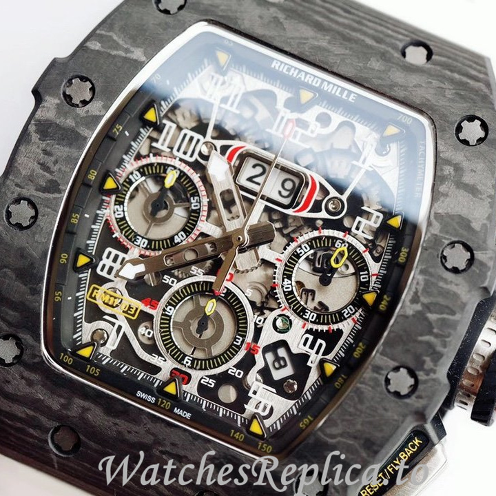 Richard Mille Replica RM011 Rubber strap 50MM - WatchesReplica.is