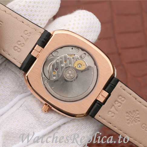 Patek Philippe Replica Golden Ellipse Leather strap 39.5MM - WatchesReplica.is