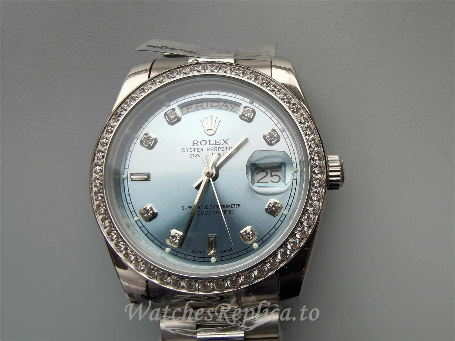 Rolex Day-Date Blue Diamond Dial 118346 - WatchesReplica.is