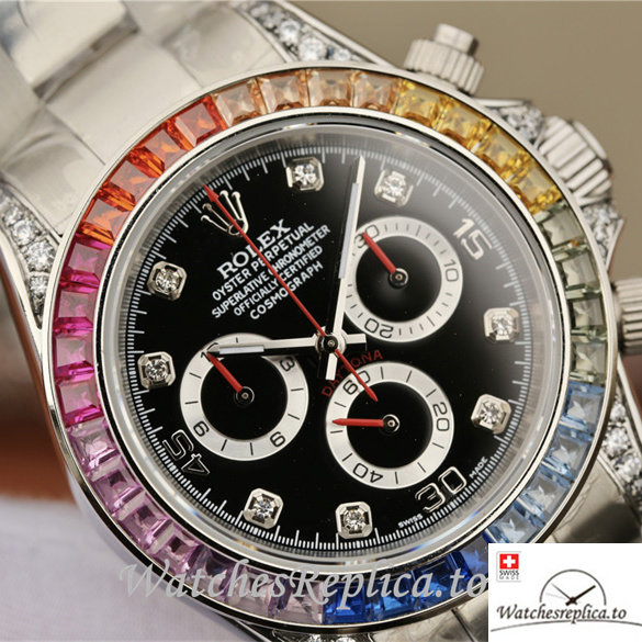 Swiss Rolex Daytona Replica 116598RBOW Stainless steel strap 40MM - WatchesReplica.is
