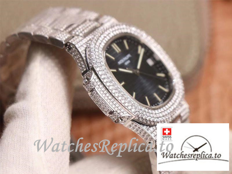 Swiss Patek Philippe Nautilus Replica 5719-10G Diamonds Bezel 40MM - WatchesReplica.is