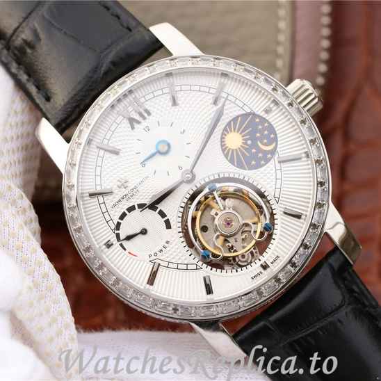 Patek Philippe Replica Complications Leather strap 42MM - WatchesReplica.is