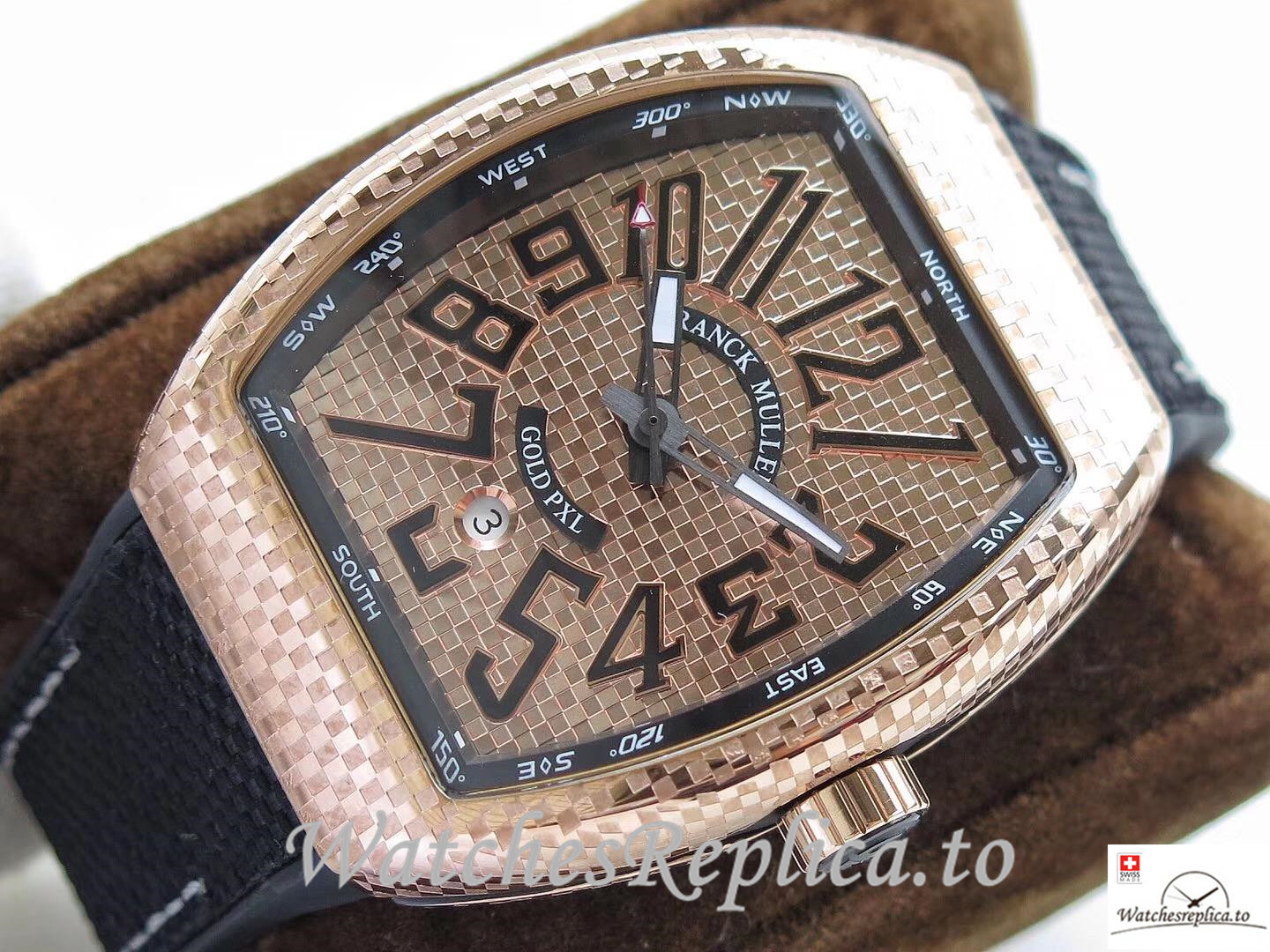 Swiss Franck Muller Vanguard Replica V45 Black Strap 44 MM × 53.7 MM - WatchesReplica.is